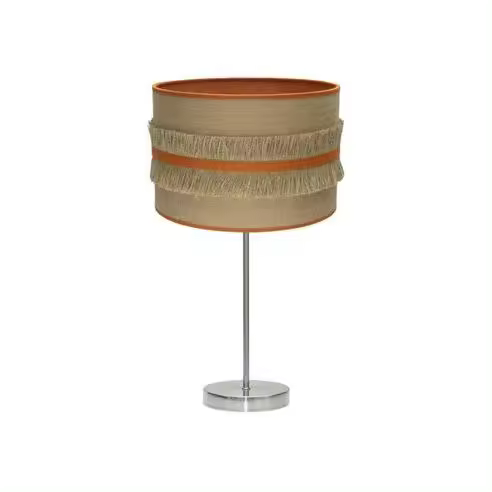 FABRILAMP Lámpara de Mesa Sobremesa Grand Natalia 1xe27 Niquel/saco-naranja 62x30x30 Cm - Diseño Elegante - 1