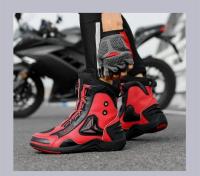 Botas De Motocicleta Para Hombre Y Mujer Microfibra Cuero Anticolisión Protección De Tornillo Zapatos De Motocross Moto Racing - details 17