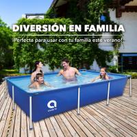 AVENLI-Piscina Rectangular Estructural metálico con depuradora o sin depuradora, Montaje fácil y rápido en 30mins ;188x127x42cm -1125L, 228x159x42cm -1287L, 258x179x66cm -2612L ;Azul - details 0