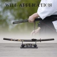 Estante De Madera Para Espada Estilo Samurai Mostrador Negro Con Características Chinas Para Katana Wakizashi Y Tanto - details 4