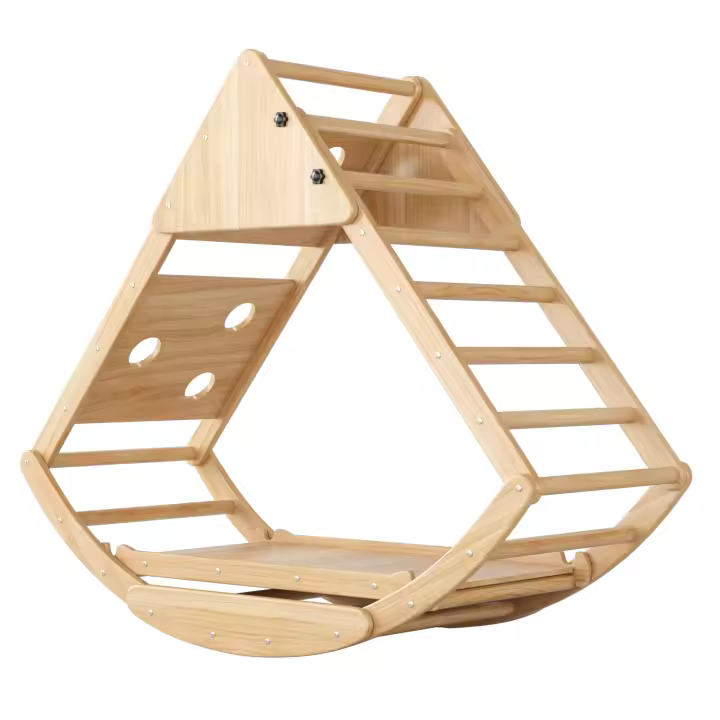 Escalera de Madera, Arco de Trepá, Juego de Trepá de Madera 8 en 1 multifuncionales-Con Tobogán, módulo de Trepá, barco balancín y Tienda de campaña - múltiples variaciones de formas para el juego Creative y el movimiento. - 1