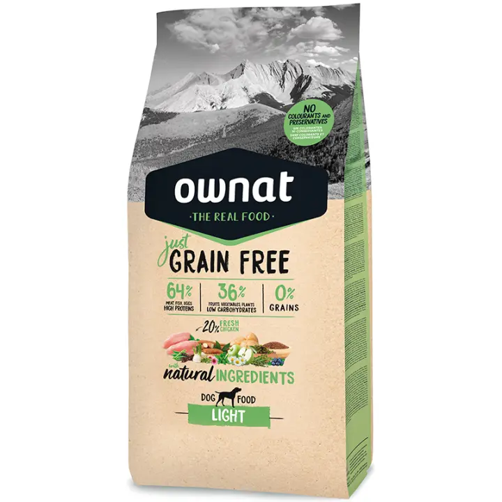 14 Kg - OWNAT JUST GRAIN FREE ADULTO LIGHT PIENSO PARA PERROS - 1