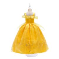 Vestido De Princesa Floral Sin Mangas Para Niñas Disfraz De Belle Y La Bestia Ropa De Fiesta Carnaval Halloween Talla True Mid-Calf Polyester - details 3