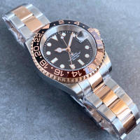 Reloj Mecánico Automático Para Hombre NH34A Rose Gold Doble Tono Con Correa Jubilee 200m Impermeable Movimiento GMT Reloj De Divercio - details 4