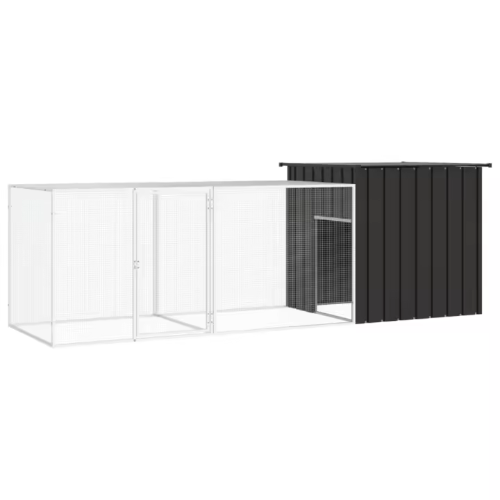 vidaXL Jaula de gallinas acero galvanizado antracita 300x91x100 cm - 1