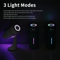 Humididiador, 260Ml, Nano Niebla FINA, rotación de 90 Grados, 2 Modos de Niebla, humidificador de aire de coche with 3 Colores LED cambiantes, Para La Habitación del bebé, Oficina en Casa Blanca - details 2