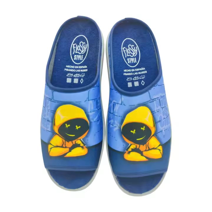 Zapatillas de casa para  hombre de verano con  puntera abierta, Marca Flossy, cómodas, flexibles, ligeras y gran confort , con plantilla extraíble y suela perfumada , antideslizante , fabricadas en España ,suaves y tiernas. Calzado para el hogar ideal - 1