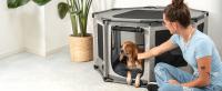 Parque para Perros en Tela Oxford, Malla Transpirable, con Cremallera y Bolsillo Lateral, Estructura de Tubos PVC, Jaula Octogonal para Perros y Gatos, 112x112x62 cm, Gris - details 0