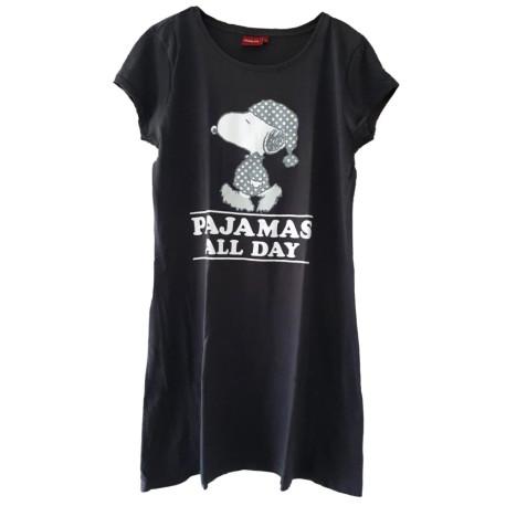 Camison Snoopy Peanuts Chica Mujer Verano 100% Algodon Tallas S M L XL Camiseta Larga