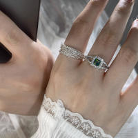 Anillo De Bambú De Jade Hetian Lácteo Platinado En Plata De Ley 925 Para Mujer Y Niña Regalo Joyería Vintage Irregular - details 27