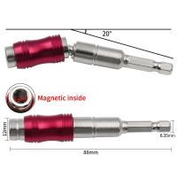 Anillo Magnético Para Destornillador 1/4 Hexagonal Con Rodillo De Extensión 0-20° Soporte De Cambio Rápido Y Punta De Destornillador Herramientas Manuales De Carbono Alto - details 3