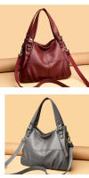 Bolso de mano de PU para mujer de moda, estilo europeo y americano, con costura, sencillo, de alta calidad, Grande. - details 1