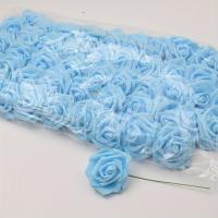50pcs Flores De Rosa Artificial En Blanco Con Tallo Para DIY Bouquet Decoración De Boda Fiesta Scrapbook Suministros - details 9