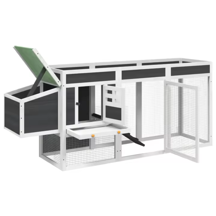 vidaXL Gallinero Jaula de Gallinas Caja Nido Jardín Color Gris,  Marrón,  Moca y mas - 1