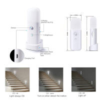 Lámpara Nocturna Sensor De Movimiento USB Recargable LED Portátil Para Habitación De Niños Y Dormitorio Iluminación Dimmable - details 5