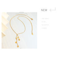 Colgante de corazón de acero inoxidable  chapado en oro de 18K para mujer, deslustre impermeable, collar de borla larga Collar con colgante de corazón de acero inoxidable , cadena para el cuello con cordones, joyería resistente al agua, Collar de regalo - details 11