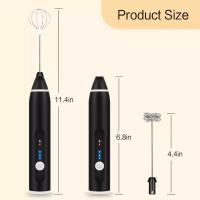 Espumador de Leche Eléctrico de 3 Velocidades, Espumador Electrica de Mano Recargable por USB, Batidor Eléctrico para Espuma de Café, Medidor de Bebidas de Alta Velocidad, Varita de Espuma de Café - details 8
