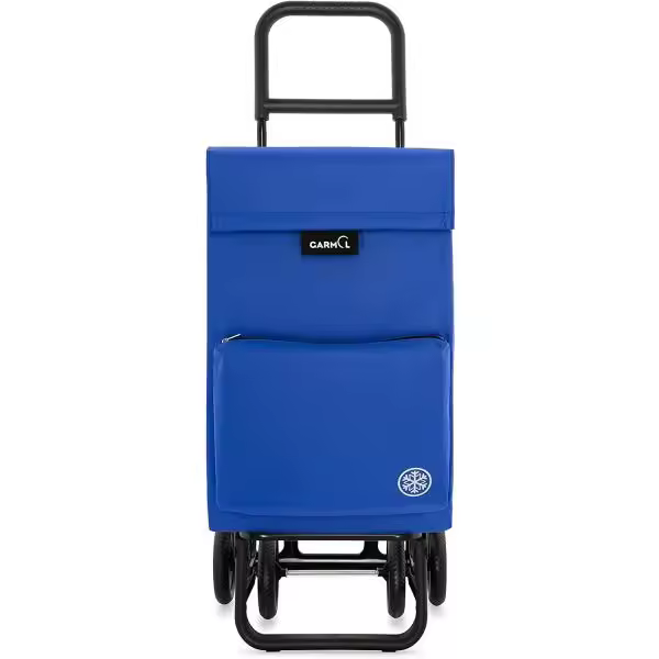 STARLEY- Garmol Carro de compra poliester termo azulina bolsillo trasero y bolsillo delantero termico 48L cuatro ruedas . - 1