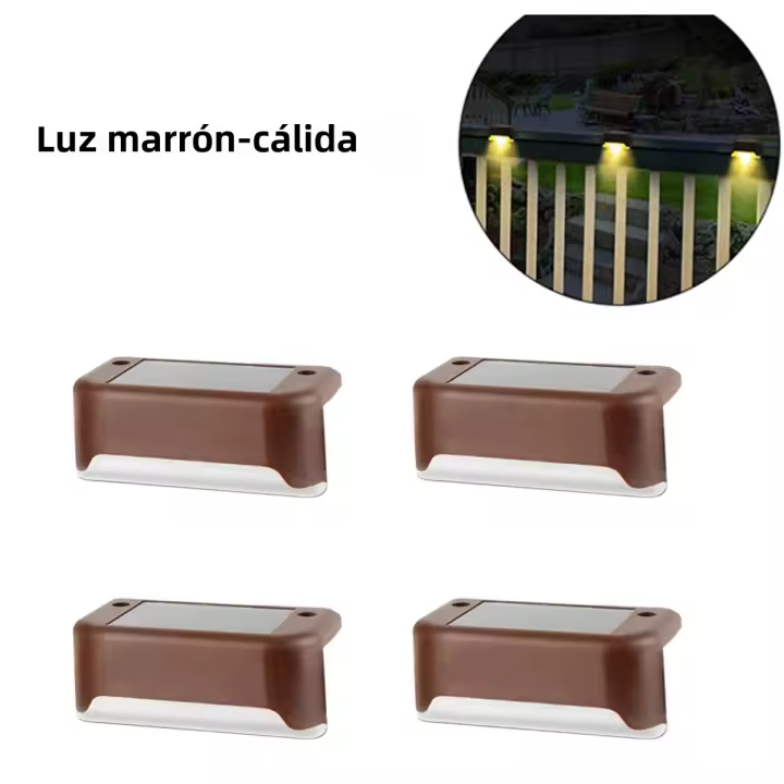Lámparas solares led para jardín 4/8/12/16 unids Luz de escalera impermeable decoración patio iluminación exterior de pared - 1