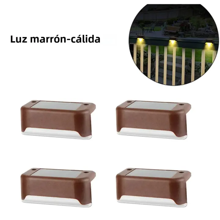 Lámparas solares led para jardín 4/8/12/16 unids Luz de escalera impermeable decoración patio iluminación exterior de pared - 1