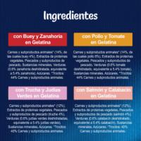 FELIX - Fantastic Gelatina (48x85 gr) - Comida Húmeda Selección de Verduras (Buey y Zanahoria, Pollo y Tomate, Trucha y Judías, Salmón y Calabacín) (12x4x85 gr) - details 1