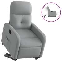 vidaXL Sillón eléctrico reclinable elevable de tela Gris claro, Gris oscuro, Negro Sillon Dormitorio Sillon Comodos Silla Relax Sillón Sofá - details 7