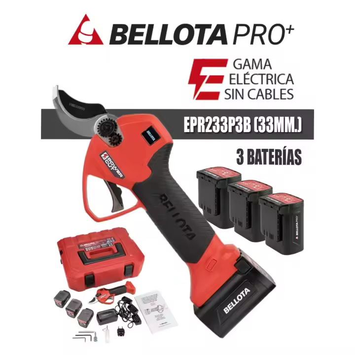 TIJERA ELÉCTRICA BELLOTA EPR233P3B (33MM) (3 BATERÍAS) - I.V.A INCLUIDO. - 1
