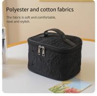 Bolso De Cosméticos Para Mujer Rosa Negra Estuche Portátil De Gran Capacidad Con Cierre De Doble Cremallera Y Flap - details 6