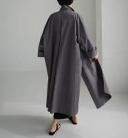 Vestido De Mujer REALEFT 2024 Algodón Y Lino Estilo Coreano Casual Con Bolsillos Y Abertura Lateral Cuello En V Manga Larga Longitud Media Pierna - details 8