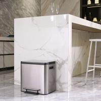 EKO Cubo de Basura con Pedal Ecocasa Plateado Mate Papelera Cocina Capacidad 2 x 15 L,  30 L,  30 + 15 L y mas - details 0