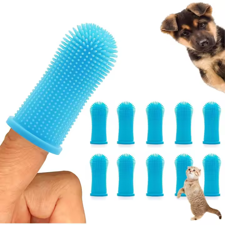 10Pcs Cepillo Dientes Perro, 360º Cepillo de Dientes para Perros de Dedo, Kit de Cepillo de Dientes de Limpieza de Dientes de Silicona para Perros, Cachorros, Gatos y Mascotas Pequeñas Cuidado - 1