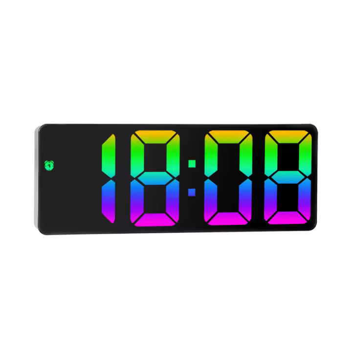 Acrílico/Espejo digital despertador control de voz (alimentado por batería) reloj de mesa Snooze modo nocturno 12/24h electrónico LED Relojes - 1