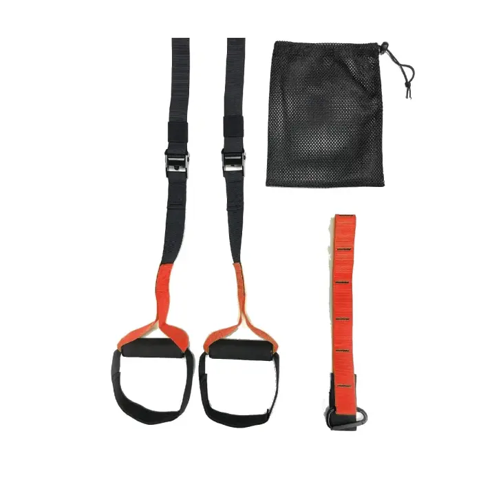 HxG Entrenamiento en Suspension Trainer o Training con Correas Ajustables de Carga hasta 500kg. Ideal para Ejercicios y Entrenamientos de Musculación. (Rojo) - 1