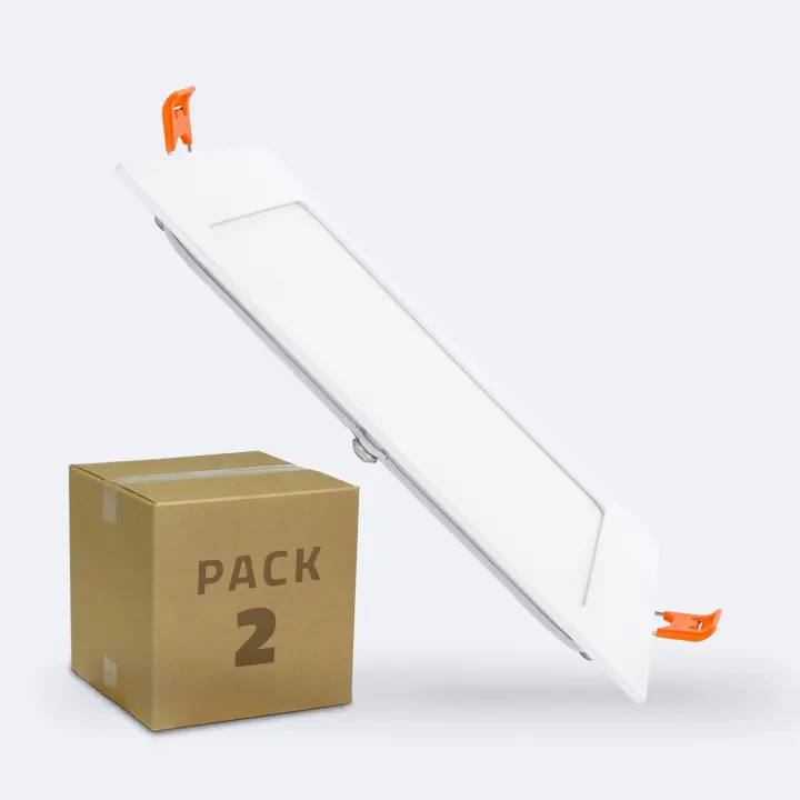Ledkia Placa LED 12W Cuadrada SuperSlim Corte 153x153 mm Pack de 2 Unidades 4000K Blanco Neutro - 1