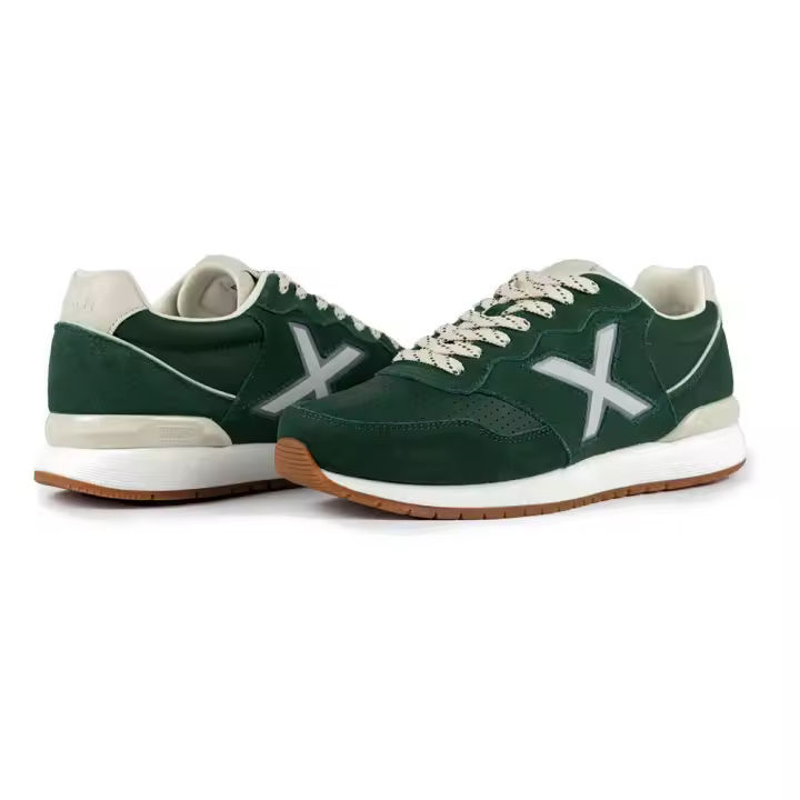 Zapatillas Munich Dash Premium 255 para Hombre – Estilo Retro Running en Verde y Blanco - 1