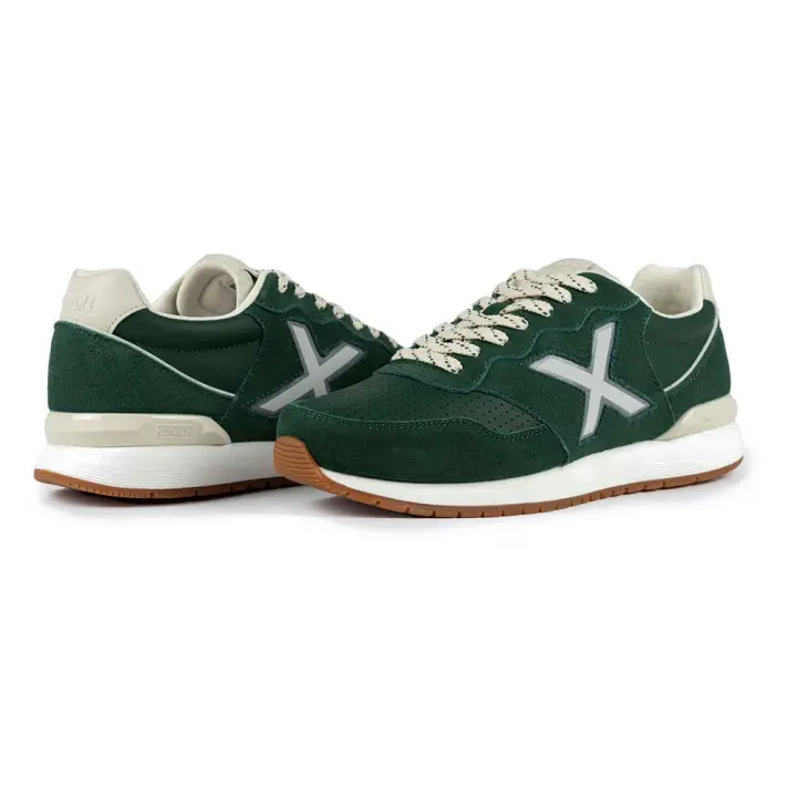 Zapatillas Munich Dash Premium 255 para Hombre – Estilo Retro Running en Verde y Blanco - 1