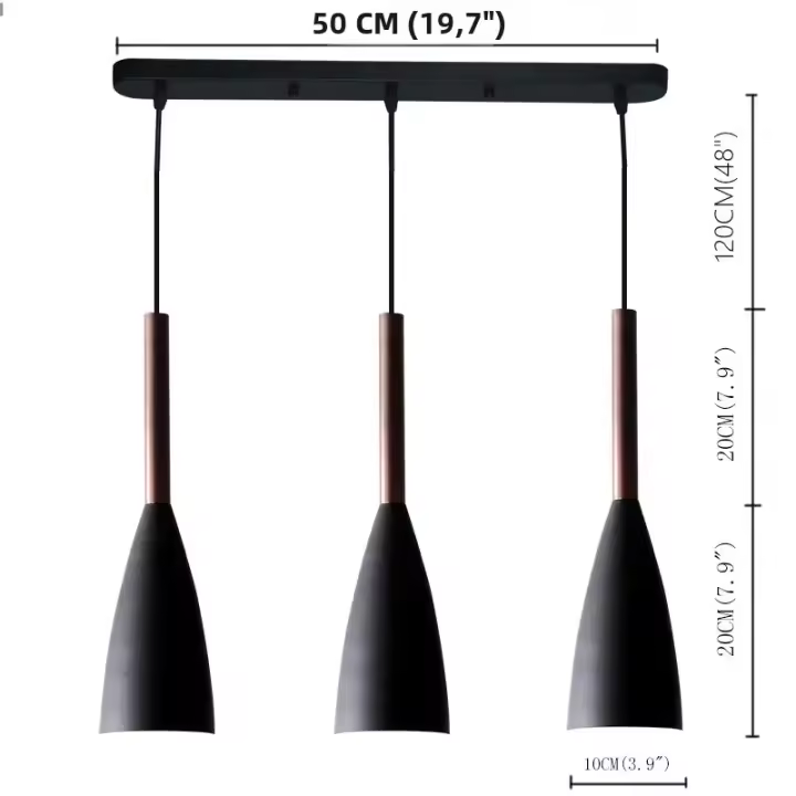 Lámpara Colgante Nórdica Moderna Con 3 Cabezas Luz Sencilla Y Multicolor Para Cocina Comedor Bar Café Material Aluminio - 1
