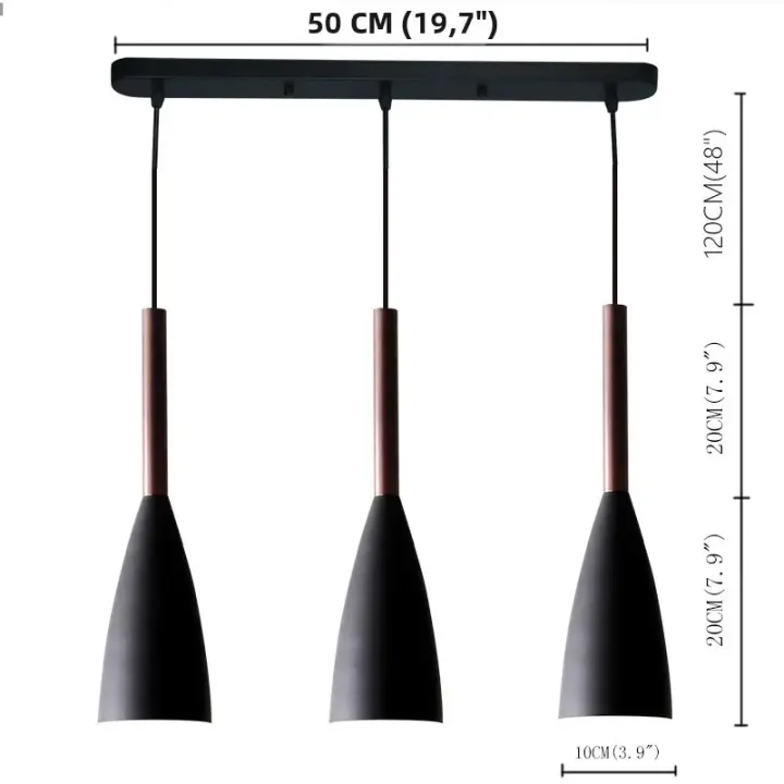 Lámpara Colgante Nórdica Moderna Con 3 Cabezas Luz Sencilla Y Multicolor Para Cocina Comedor Bar Café Material Aluminio - 1