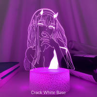 Lámpara 3D De Noche LED Zero Two Para Decoración De Dormitorio Luz Anime Waifu Regalo Darling in the Franxx Lámpara De Sapphire - details 5