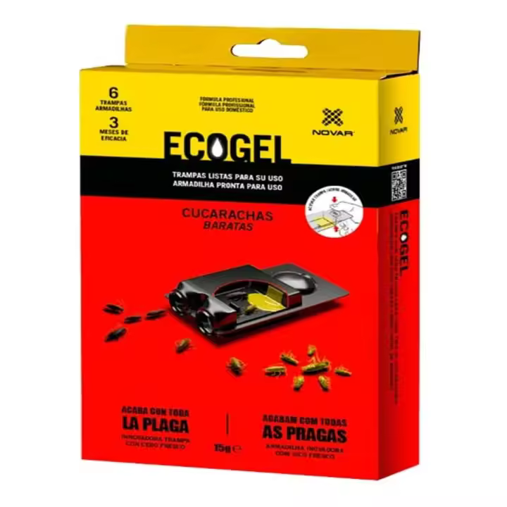 ECOGEL Trampa Cucarachas | Trampa con Insecticida | Máxima atracción | Gran Poder aniquilador | Protección hasta 6 Meses - 1