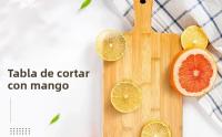 Tablero De Cortar De Bambú Con Mano Para Cocina Rectangular Ecológico Para Pizza Pan Queso Charcutería Fruta Verduras - details 0