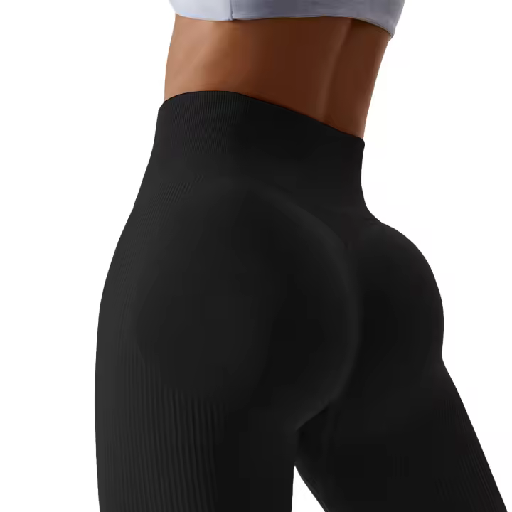 FREES COPES Pantalones deportivos de cintura alta sin costuras para correr y hacer ejercicio, leggings de yoga sin costuras - 1