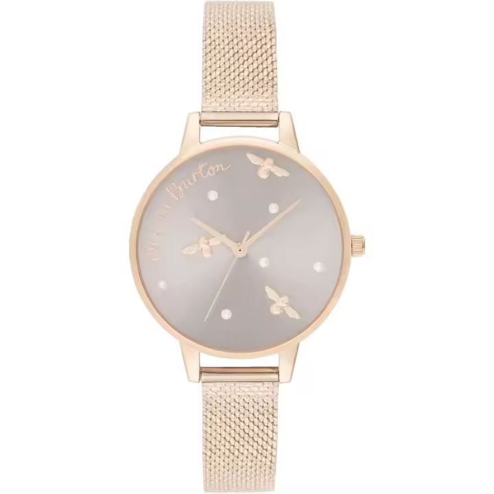 Olivia Burton Reloj Analógico de Cuarzo para mujer con Correa en Acero Inoxidable color oro rosado - OB16PQ04 - 1