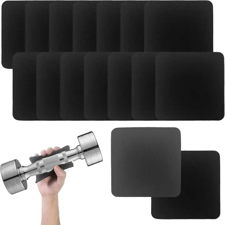 16 Piezas Almohadillas de Agarre Cómodo,Almohadillas de Entrenamiento de Neopreno,No Sudor Manos de Almohadilla Barra Gimnasio,Agarres de Mano para Gimnasio,Guantes Calistenia Negro - 1