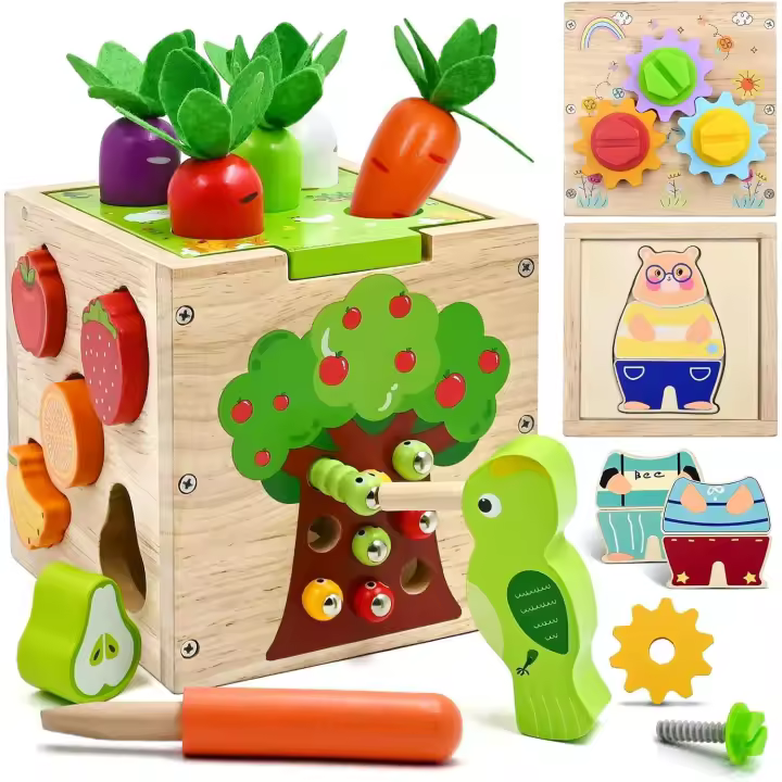 Juguetes para bebés de 2 años, 1 juego de juguetes apilables de clasificación de formas de madera para niños de 2, 3 y 4 años, regalos de cumpleaños, juego de habilidades de aprendizaje educativo - 1