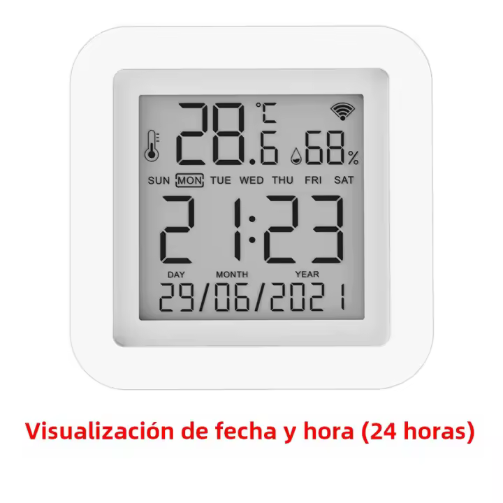 Sensor De Temperatura Y Humedad WiFi Tuya Para Hogar Inteligente Compatible Con Alexa Y Google Assistant Medidor De Precisión ±1℃ Y ±5% RH - 1
