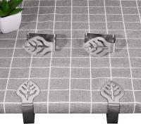 8 piezas de acero inoxidable mantel Clips hoja forma ajustable mantel clip titular para al aire libre wedg picnic restaurante Hogar, Plata - details 1