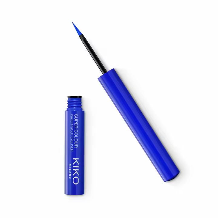 KIKO Milano NEW SUPER COLOUR WATERPROOF EYELINER, Delineador de ojos líquido con color ultracubriente y resistente al agua - 1