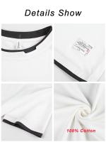 Camiseta De Verano Para Hombre Con Letras Y Bordados En Contraste 2 En 1 Algodón Camiseta Basic Sencilla Manga Corta Estilo Casual - details 9