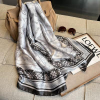 Pañuelo De Seda Lujo Para Mujer 180x90cm Esponjoso Y Suave Para Verano Bolero De Playa Estilo Bandana Fashion Para Damas - details 9